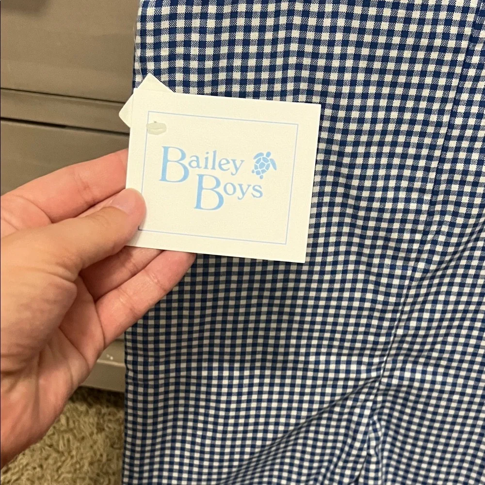 Blue Gingham Airplane Appliqué Kids Bib